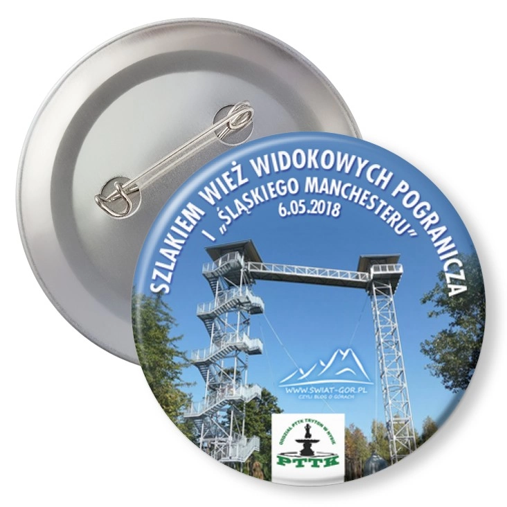 przypinka z agrafką Wycieczka kolejką wąskotorową