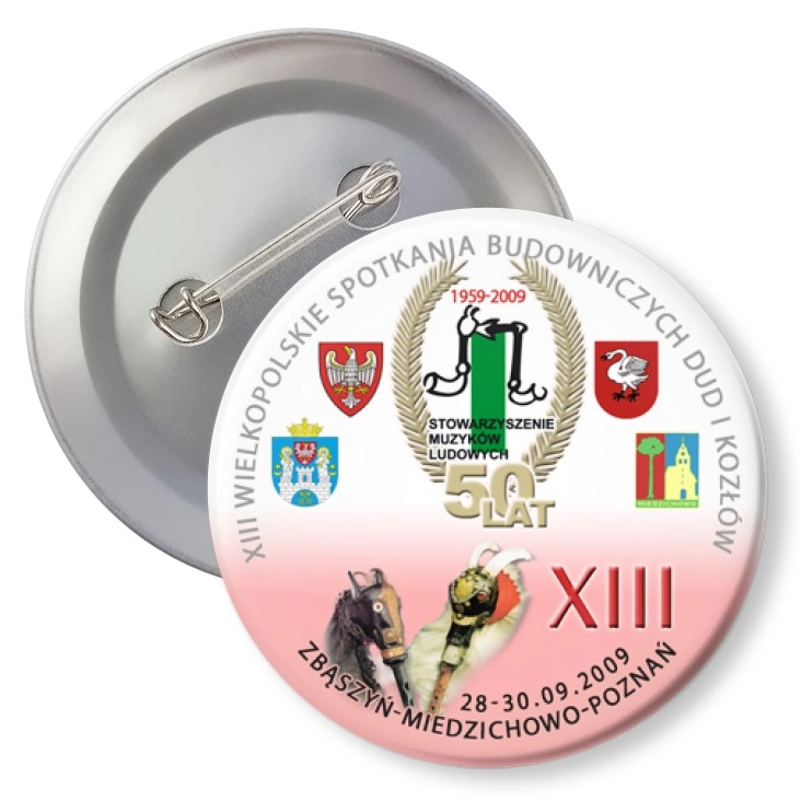 przypinka z agrafką XIII IWielkopolskie Spotkania Budowniczych Dud i Kozłów