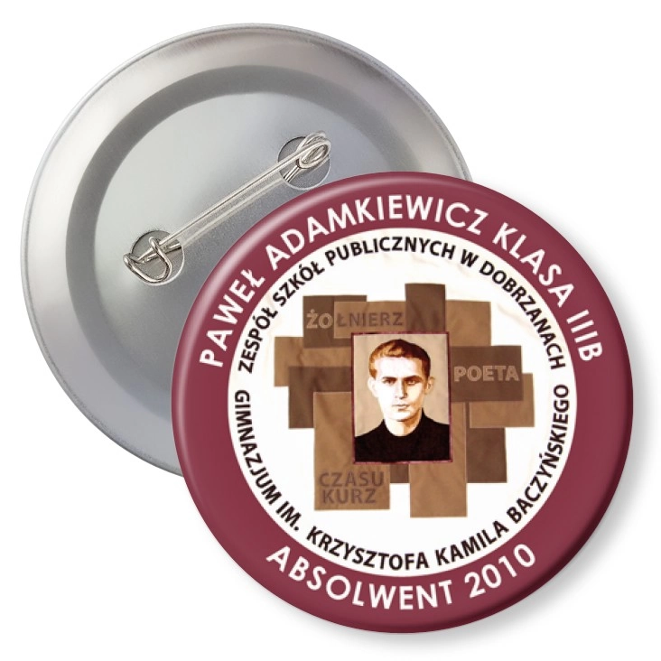 przypinka z agrafką ZSP w Dobrzanach - Absolwent 2010