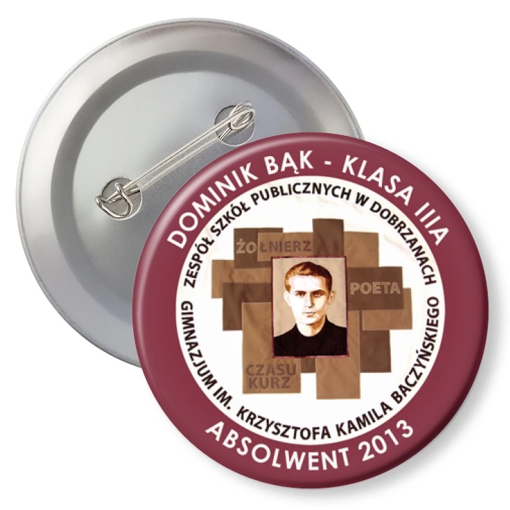 przypinka z agrafką ZSP w Dobrzanach - Absolwent 2011