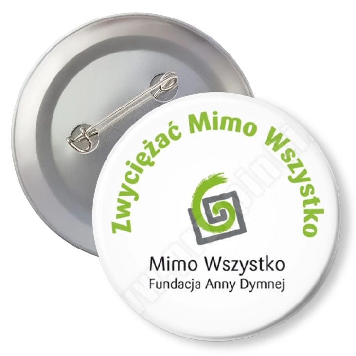 przypinka z agrafką Zwyciężać Mimo Wszystko