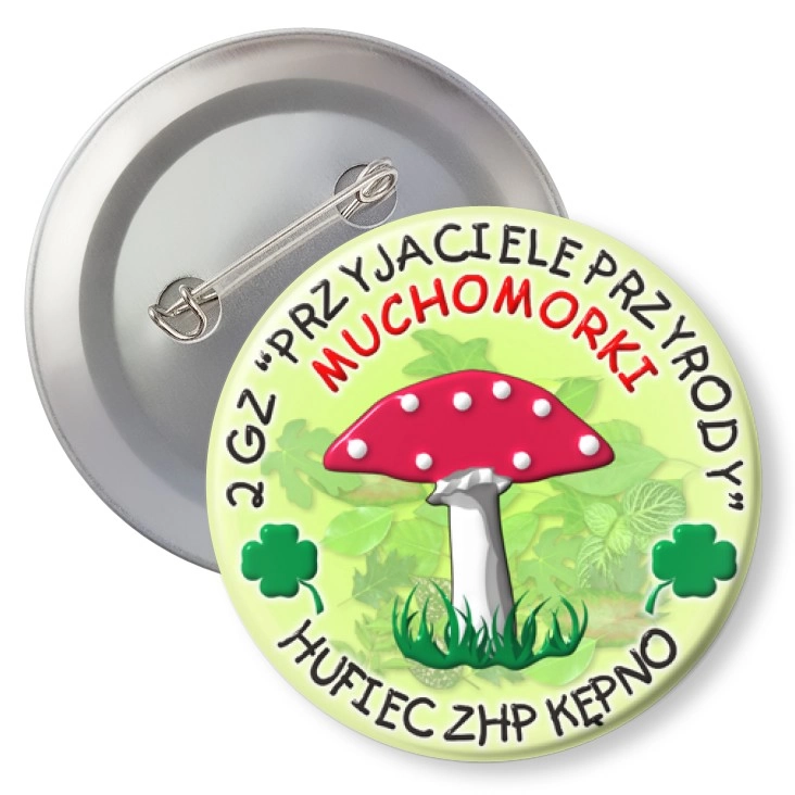 przypinka z agrafką 2 GZ Przyjaciele Przyrody MUCHOMORKI