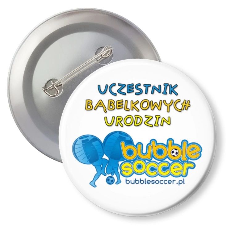 przypinka z agrafką bubble soccer