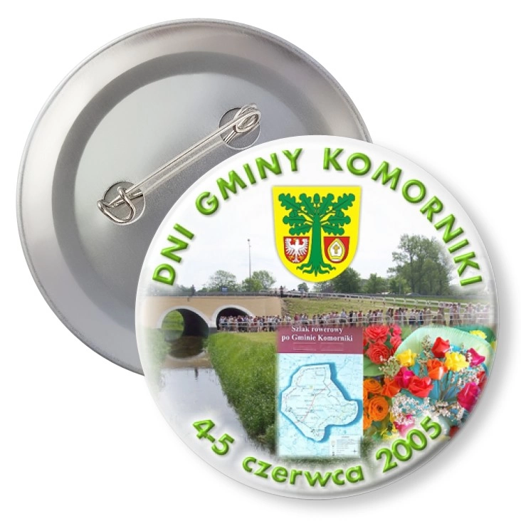 przypinka z agrafką Dni Gminy Komorniki 2005