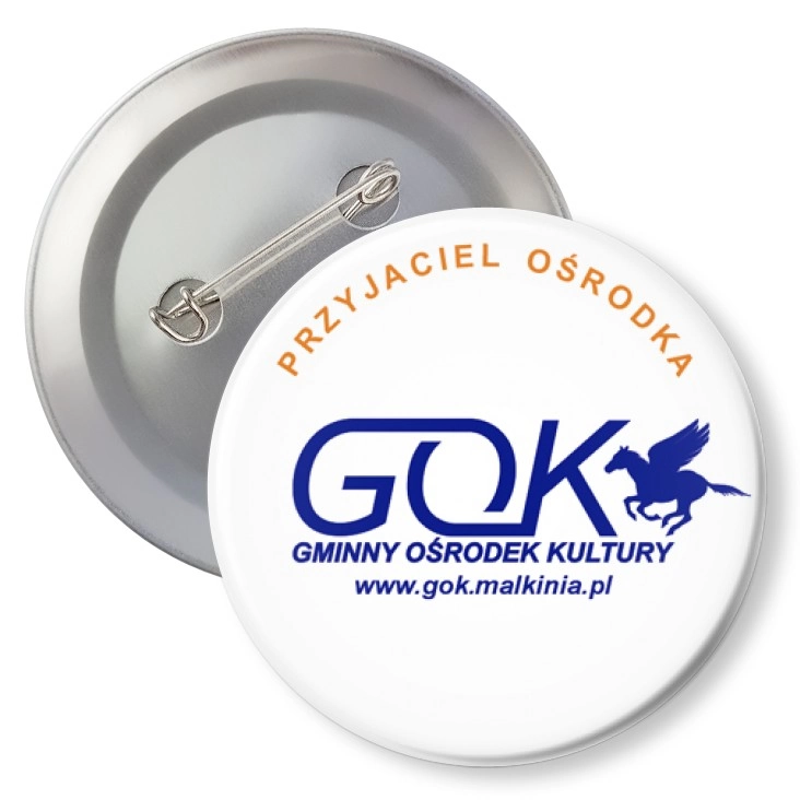 przypinka z agrafką GOK - przyjaciel ośrodka