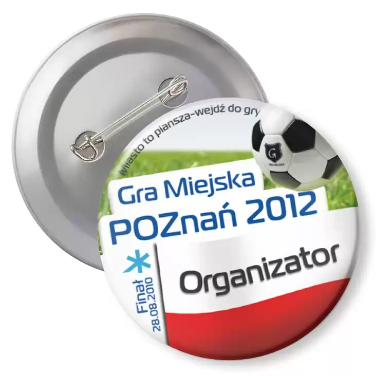 przypinka z agrafką Gra Miejska - Poznań 2012 - Polska