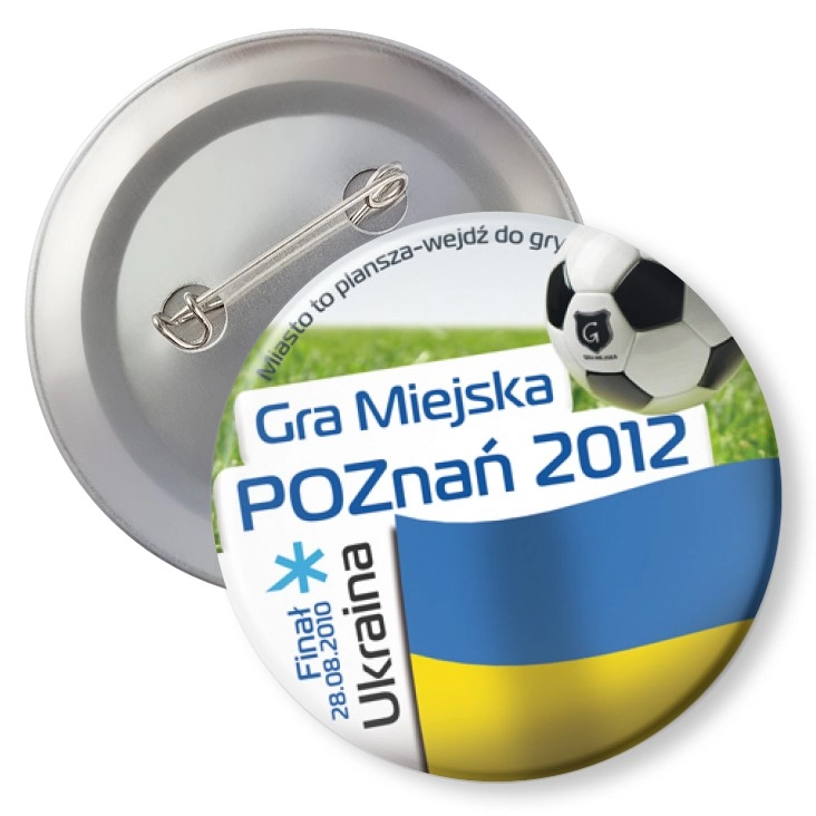 przypinka z agrafką Gra Miejska - Poznań 2012 - Ukraina
