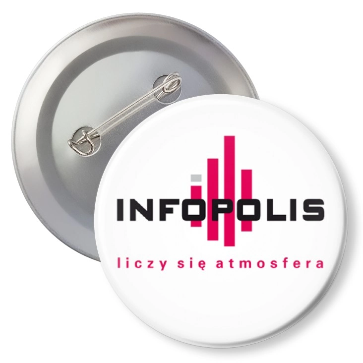 przypinka z agrafką Infopolis - liczy się atmosfera