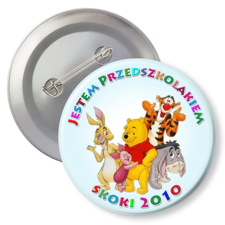 przypinka z agrafką Jestem Przedszkolakiem - Skoki 2010
