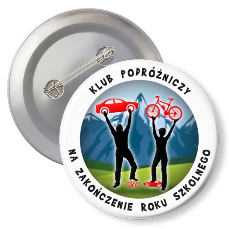 przypinka z agrafką Klub Podróżniczy