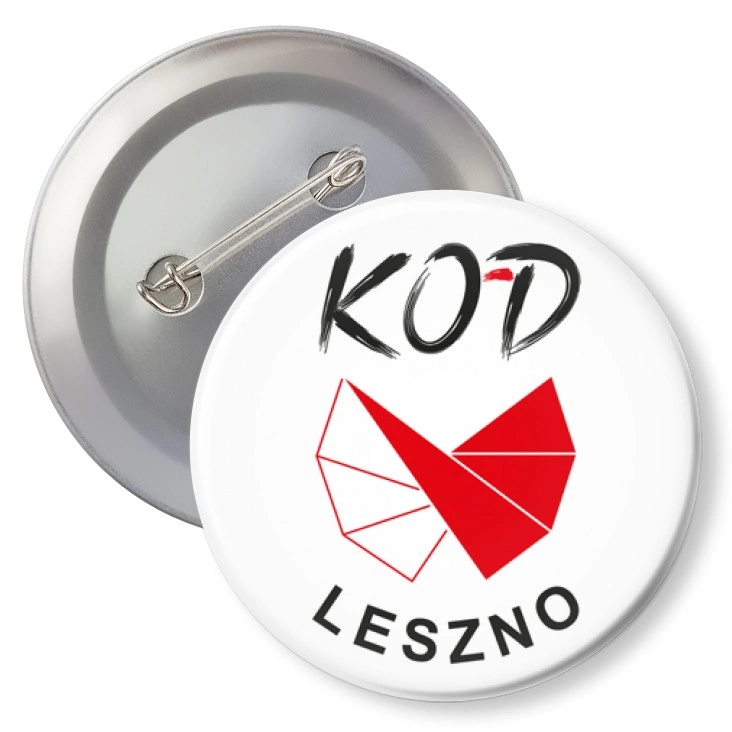 przypinka z agrafką Kod Leszno