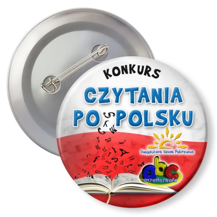 przypinka z agrafką Konkurs czytania po polsku