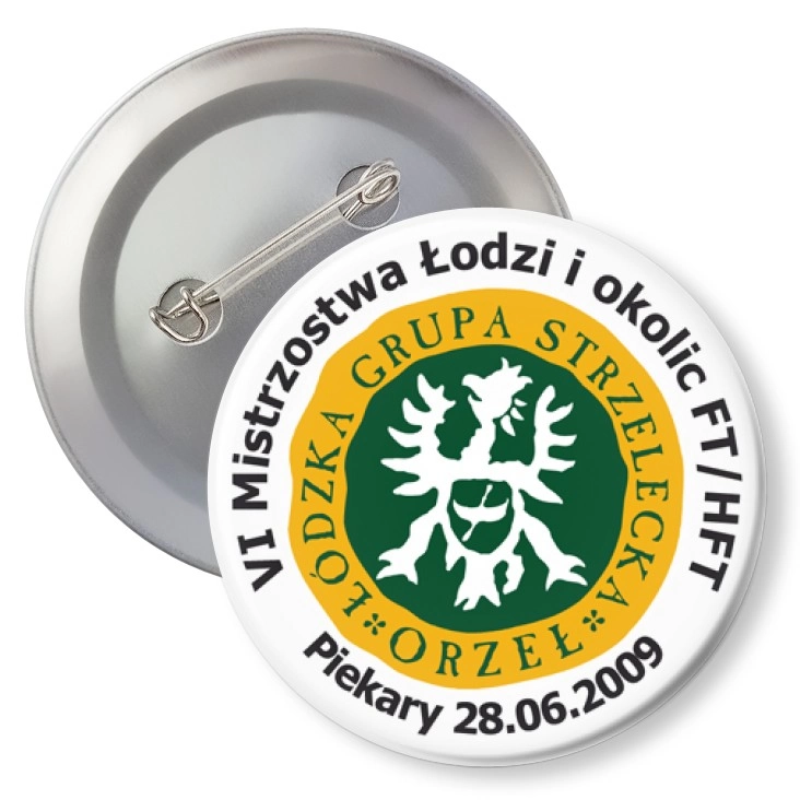 przypinka z agrafką Mistrzostwa Łodzi i Okolic