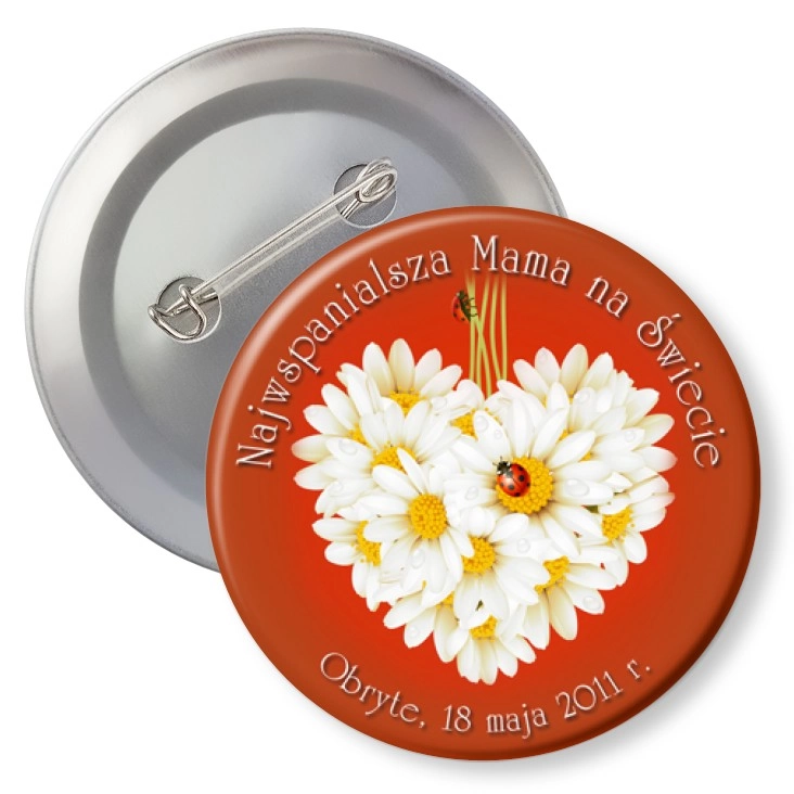 przypinka z agrafką Najwspanialsza Mama na Świecie