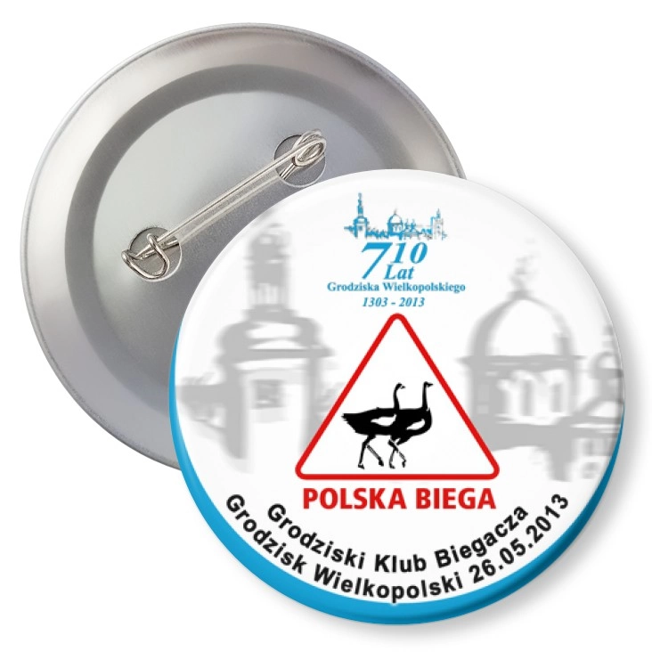 przypinka z agrafką Polska Biega 2013