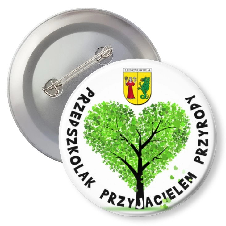 przypinka z agrafką Przedszkolak Przyjacielem Przyrody