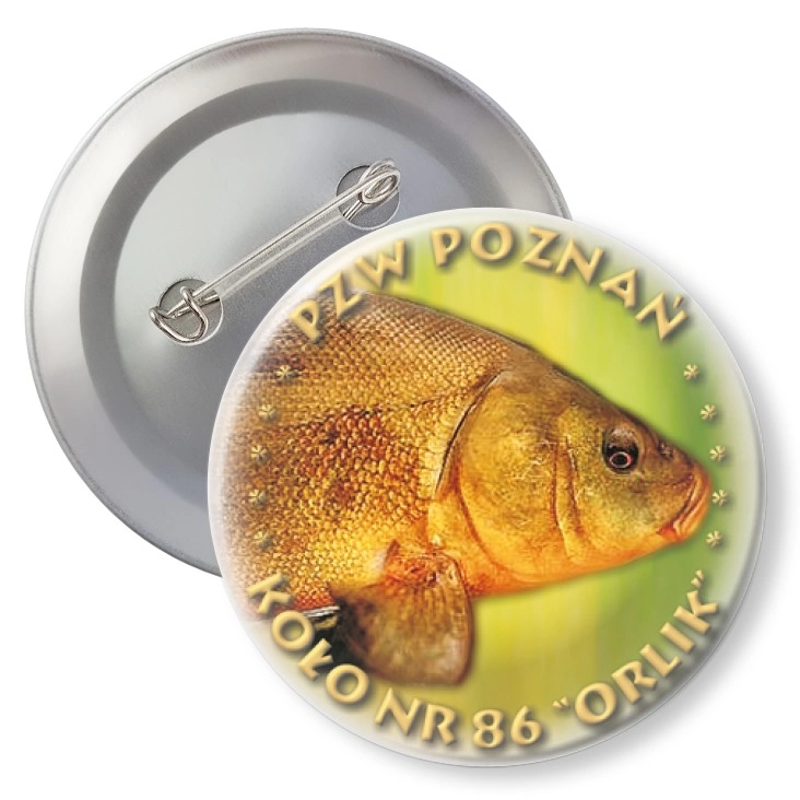 przypinka z agrafką PZW Poznań - Koło nr 86 Orlik