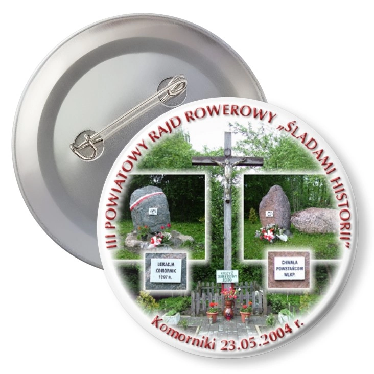przypinka z agrafką Rajd rowerowy Śladami historii