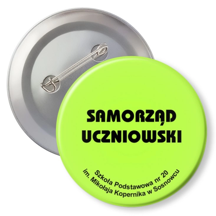 przypinka z agrafką Samorząd uczniowski SP 20 w Sosnowcu