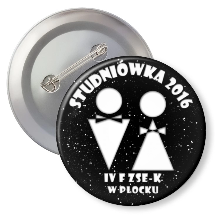 przypinka z agrafką Studniówka - IV F ZSE-K w Płocku