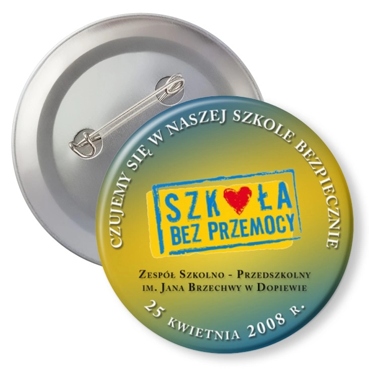 przypinka agrafka Szkoła bez przemocy