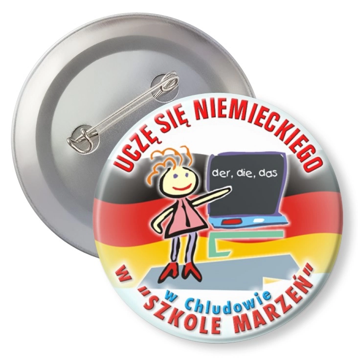 przypinka z agrafką Szkoła Marzeń w Chludowie
