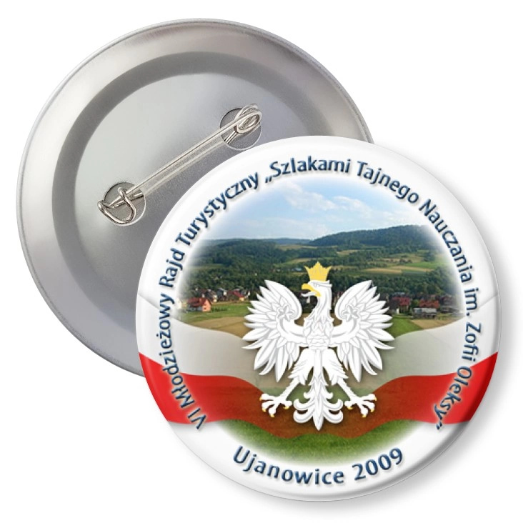 przypinka z agrafką Szlakami Tajnego Nauczania im. Zofii Oleksy