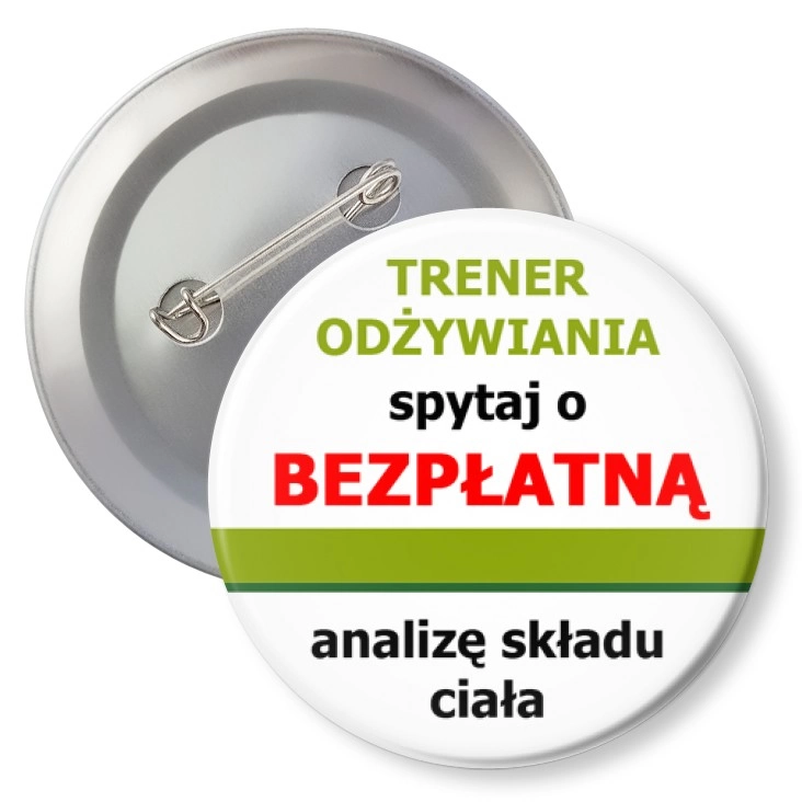 przypinka z agrafką Trener odżywiania 3