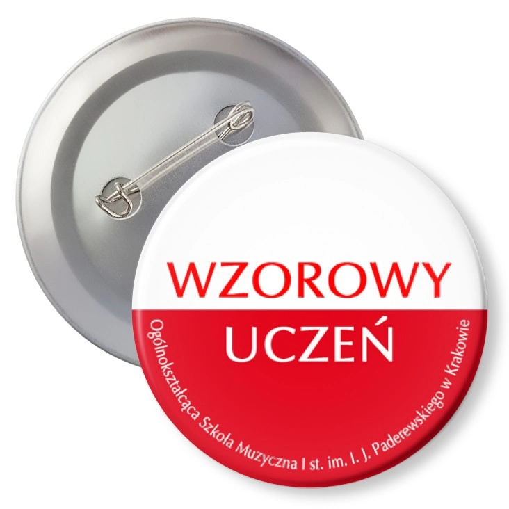 przypinka z agrafką Wzorowy Uczeń