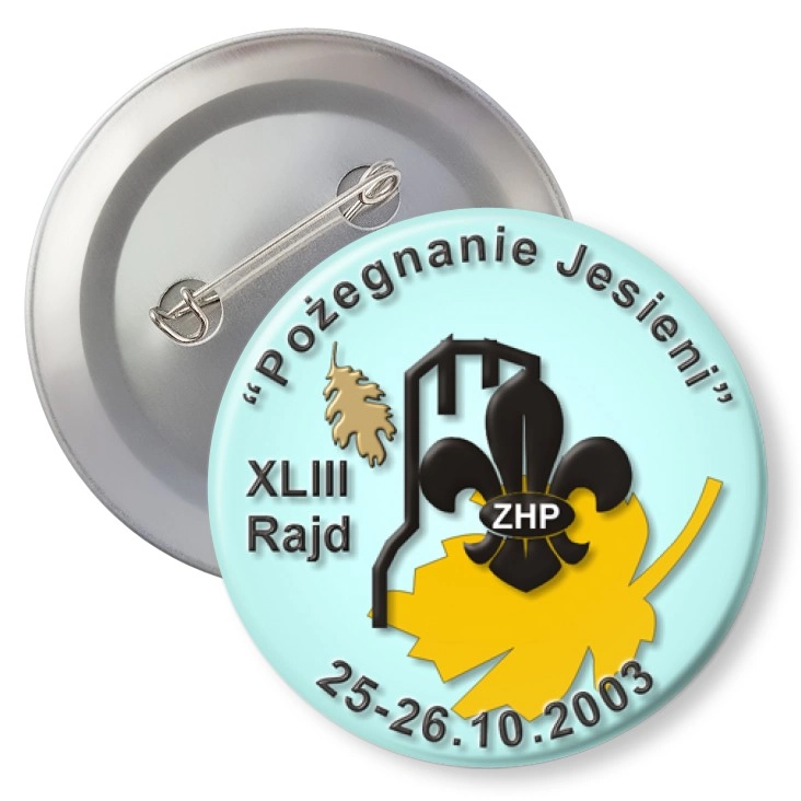 przypinka z agrafką XLIII Rajd Pożegnanie Jesieni