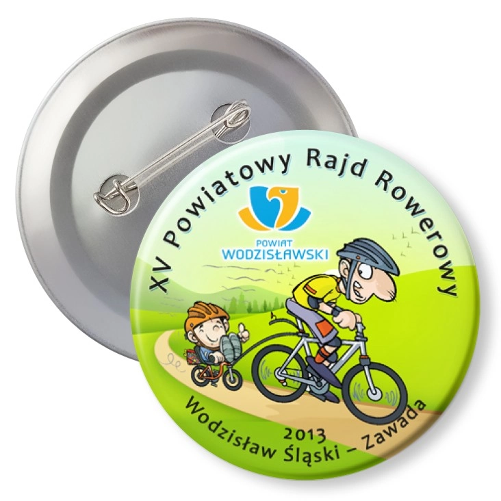 przypinka z agrafką XV Powiatowy Rajd Rowerowy