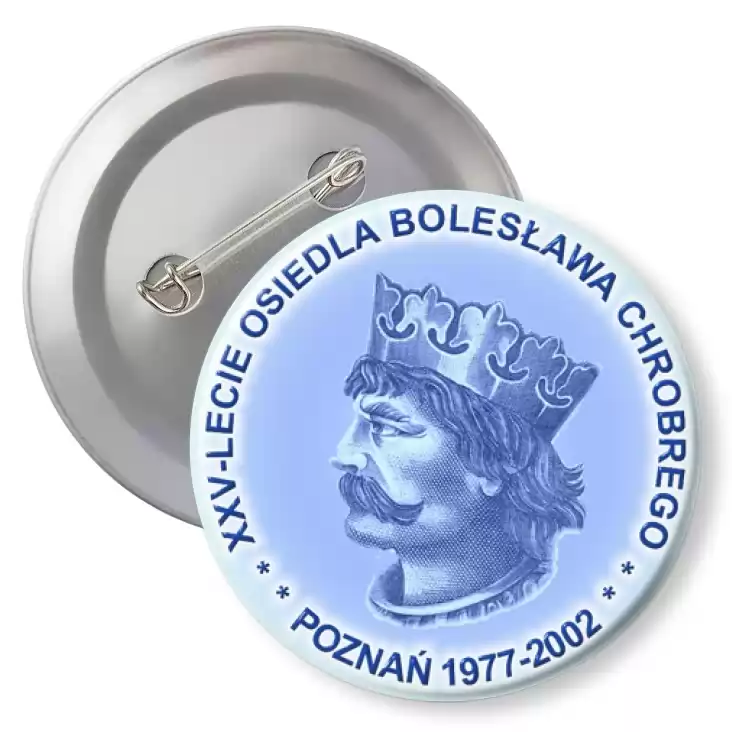 przypinka z agrafką XXV-lecie osiedla Bolesława Chrobrego w Poznaniu