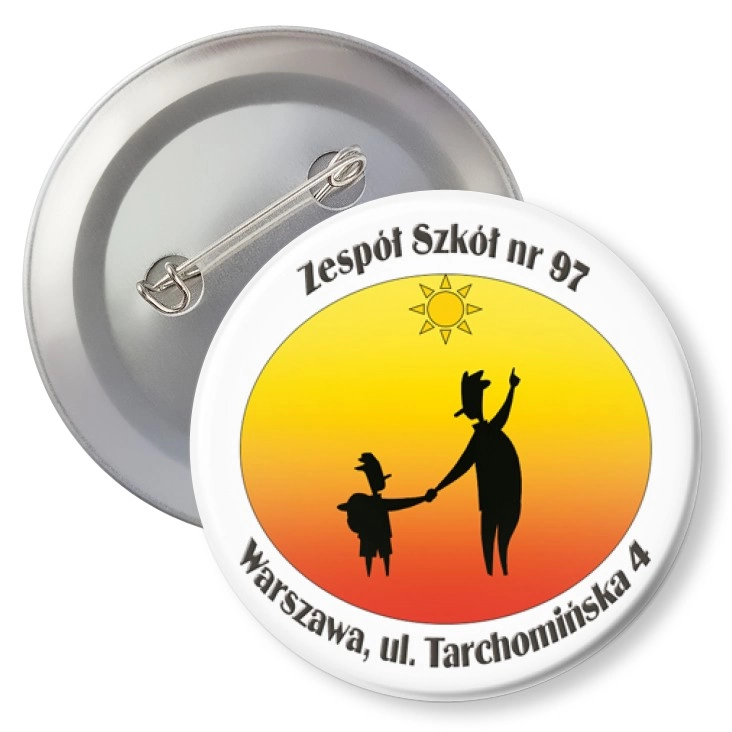 przypinka z agrafką Zespół Szkół nr 97 w Warszawie