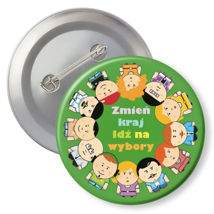 przypinka agrafka Zmień kraj. Idź na wybory