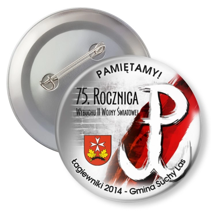 przypinka z agrafką 75. rocznica wybuchu II Wojny Światowej