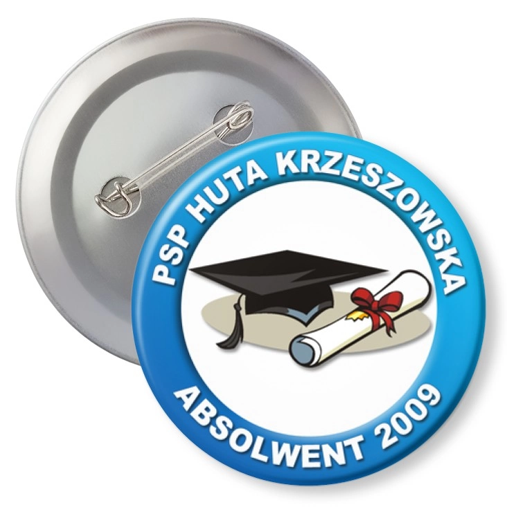 przypinka z agrafką Absolwent 2009 - PSP Huta Krzeszowska