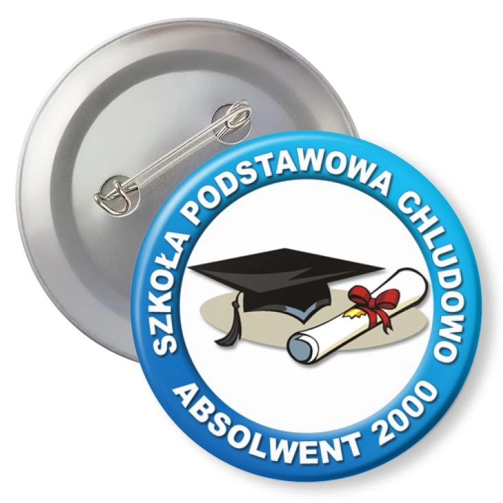 przypinka z agrafką Absolwent 2000 - SP Chludowo