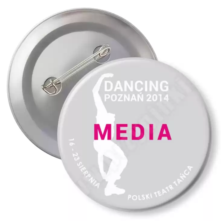 przypinka z agrafką Dancing Poznań 2014 Media