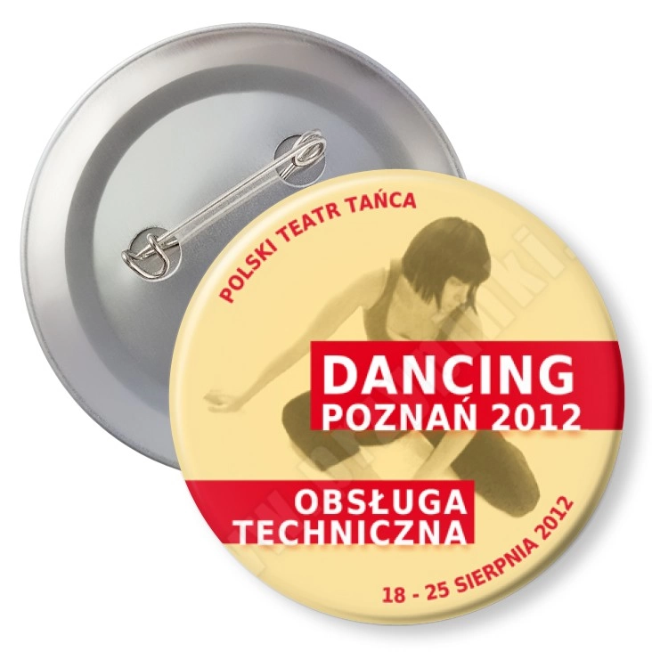 przypinka z agrafką Dancing Poznań 2012 - obsługa techniczna