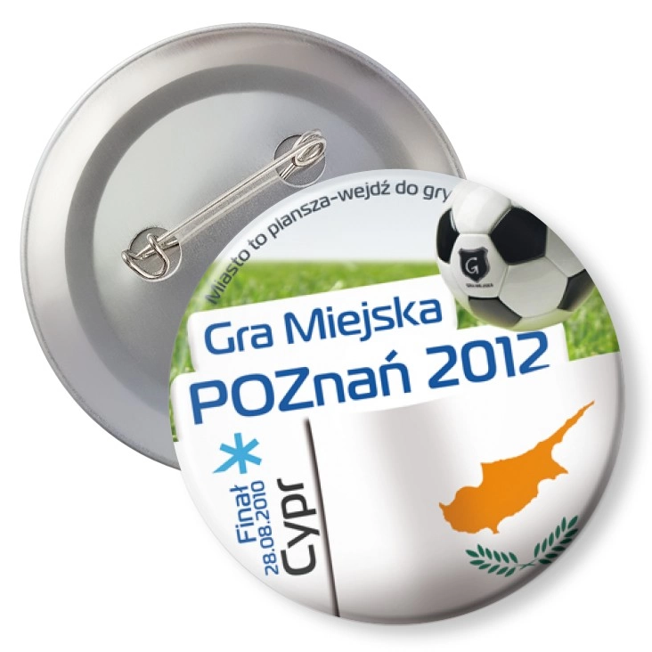 przypinka z agrafką Gra Miejska - Poznań 2012 - Cypr