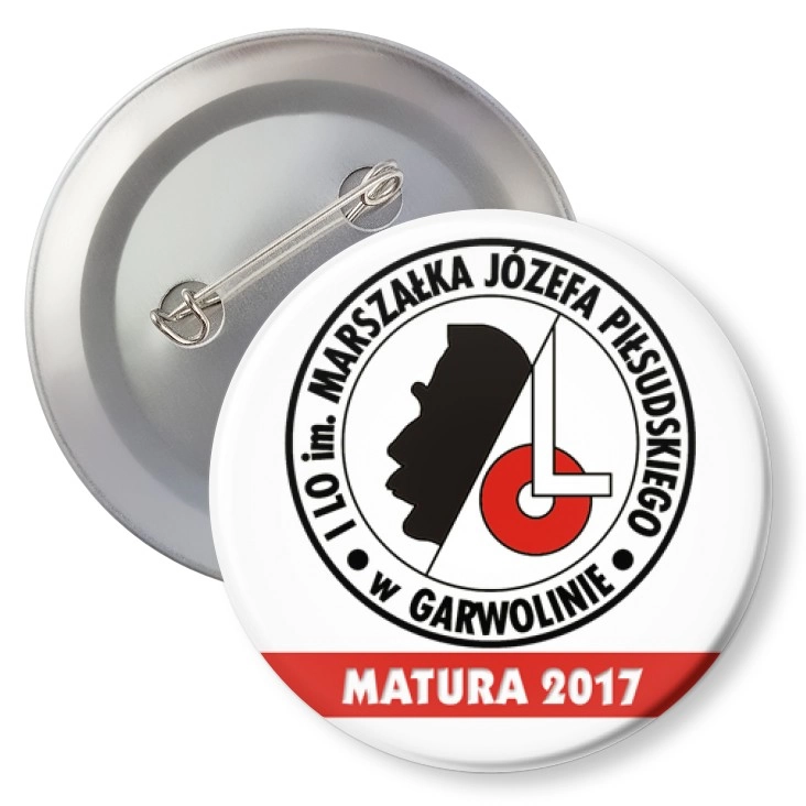 przypinka z agrafką I LO w Garwolinie