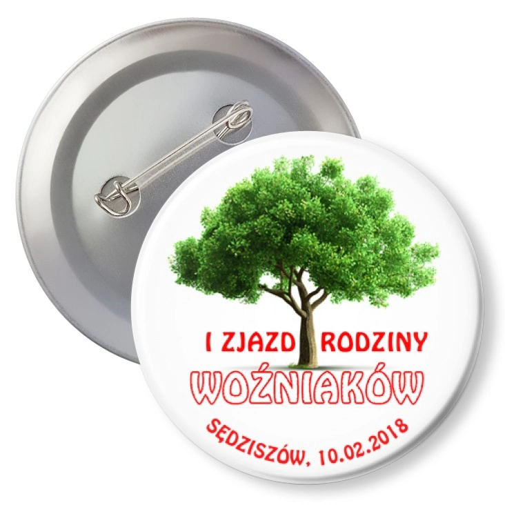 przypinka z agrafką I Zjazd Rodziny Woźniaków