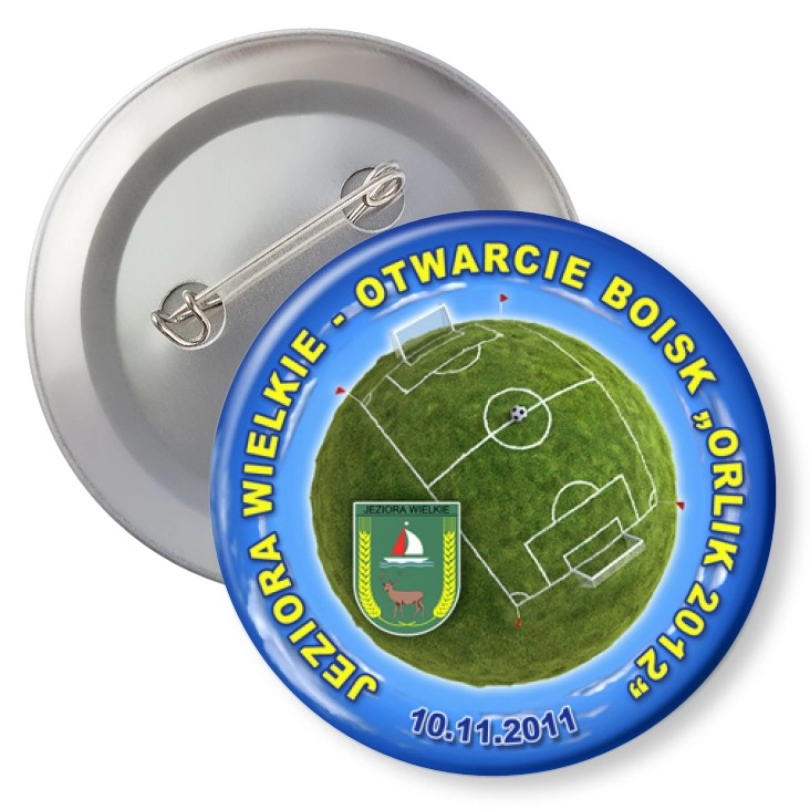 przypinka z agrafką Jeziora Wielkie - Otwarcie boisk Orlik 2012