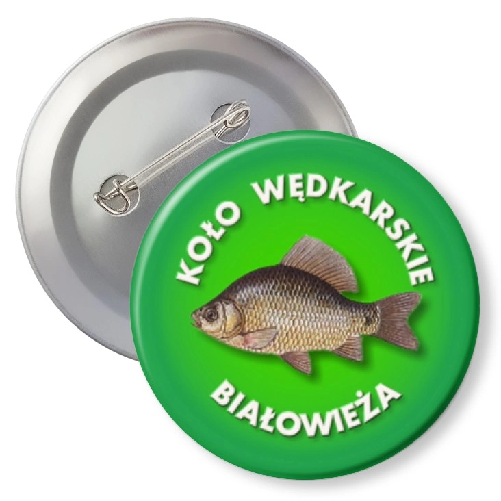 przypinka z agrafką Koło Wędkarskie Białowieża