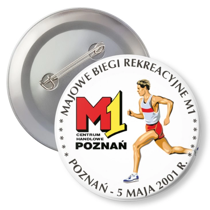przypinka z agrafką Majowe Biegi Rekreacyjne M1 2001