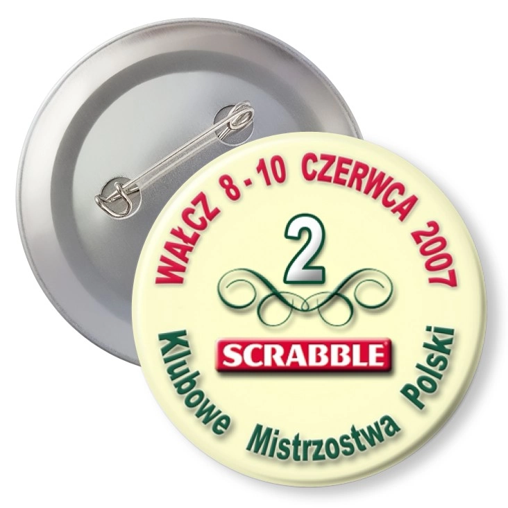 przypinka z agrafką Mistrzostwa w Scrablach - Wałcz 2007