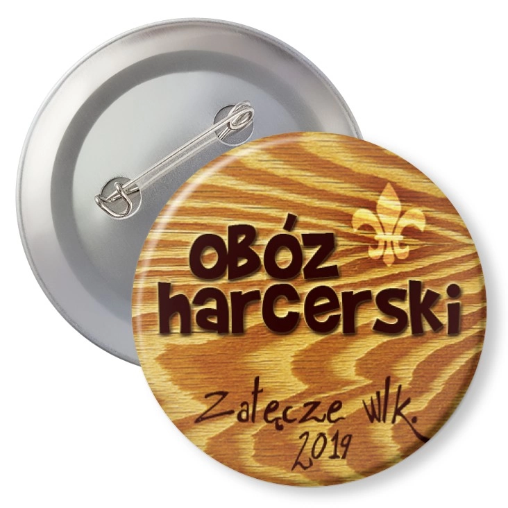 przypinka z agrafką Obóz harcerski