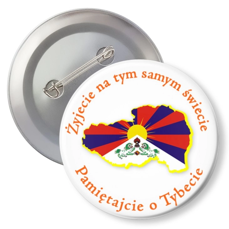 przypinka agrafka Pamiętajcie o Tybecie
