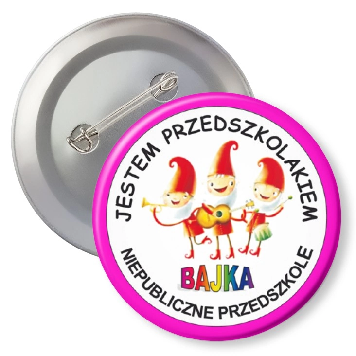 przypinka z agrafką Przedszkole Bajka - Krasnoludki