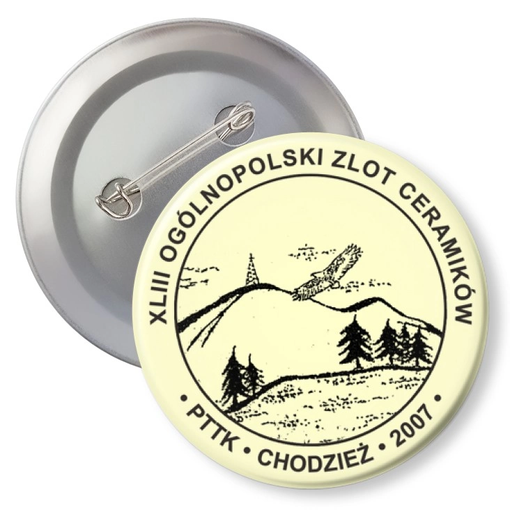 przypinka z agrafką PTTK Chodzież - Ogólnopolski Zlot Ceramików
